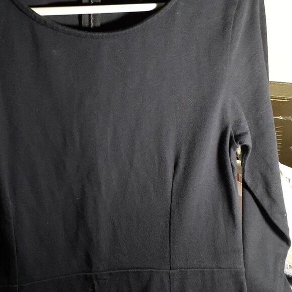 J. Crew cotton knit fitted dress dark Navy 8p 8 p petite Coastal Classic preppy - Picture 11 of 11